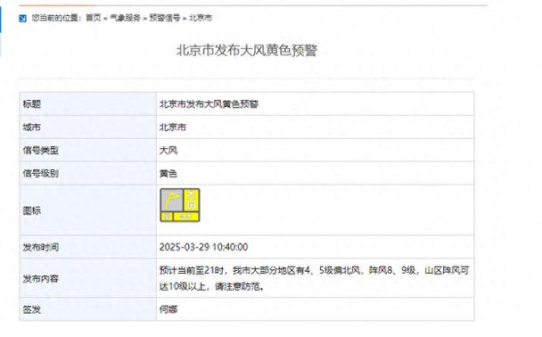 黑龙江省北安市发布大风黄色预警_1