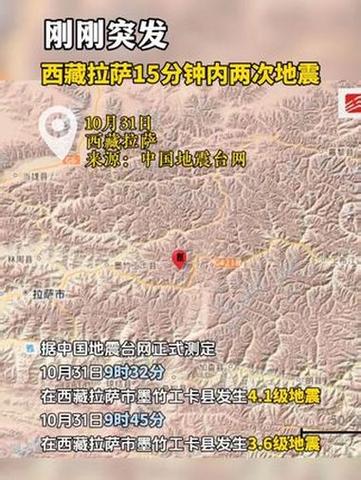 西藏拉萨市墨竹工卡县发生3.2级地震 震源深度10千米