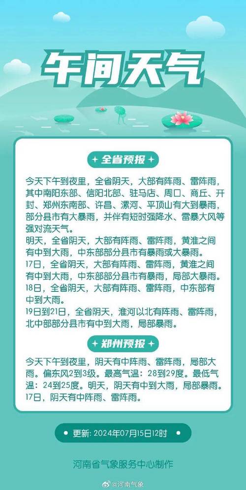 河南今夜起降雨发展局地有大暴雨 中东部和南部等地需防次生灾害