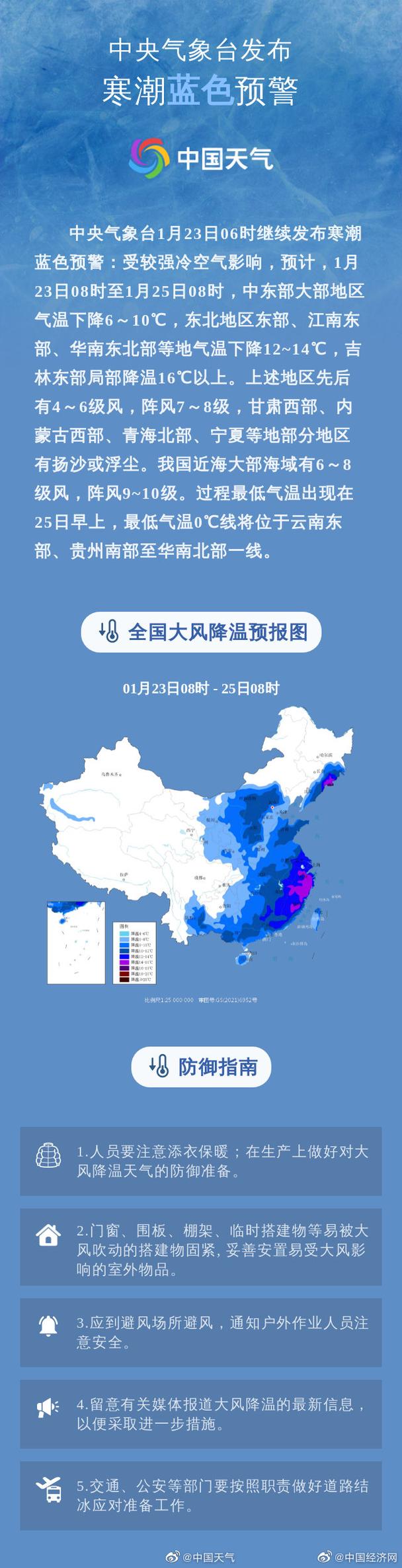 黑龙江省双鸭山市发布寒潮蓝色预警_2