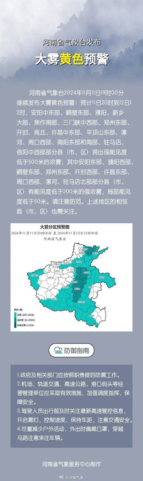 河南省辉县市发布大雾黄色预警_1