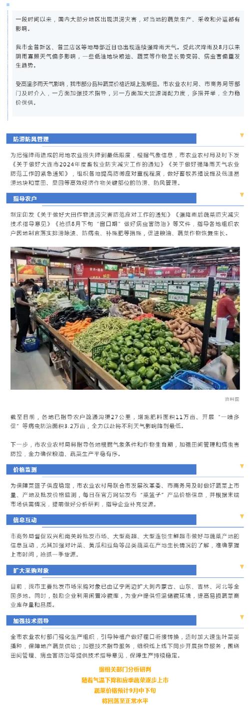 高温多雨致菜价上涨 各地多措保障蔬菜 “鲜”到餐桌
