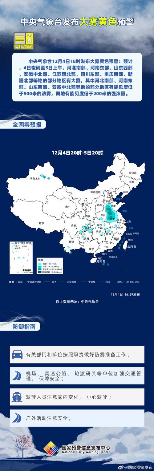 湖北省钟祥市发布大雾黄色预警