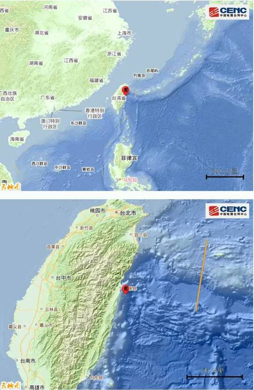 台湾花莲县发生4.0级地震 震源深度8公里