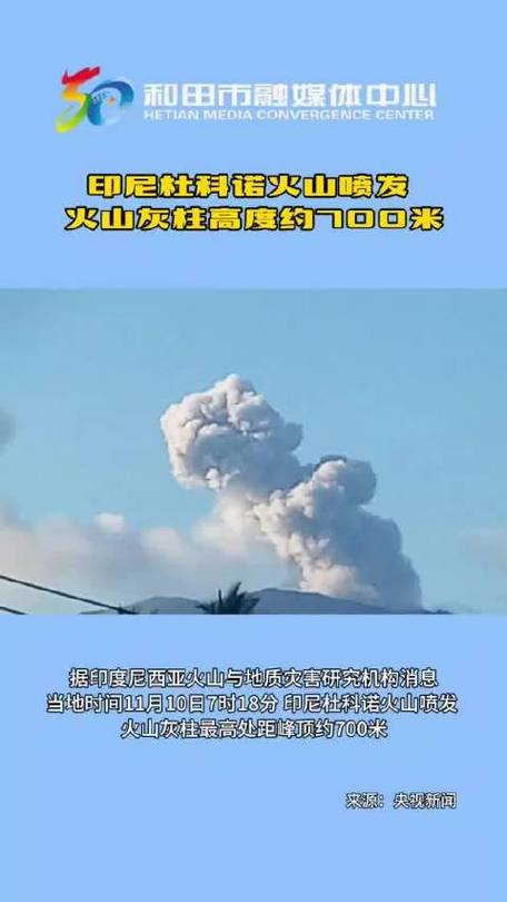 印尼马拉皮火山喷发 火山灰柱高度约为700米