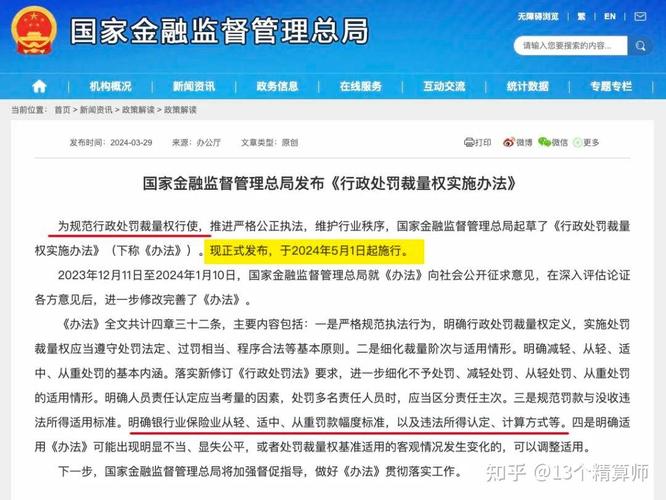 金融监管总局规范行政处罚裁量权行使