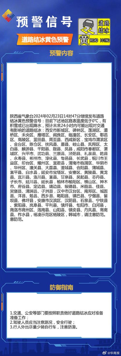 陕西省蓝田县发布道路结冰黄色预警_3