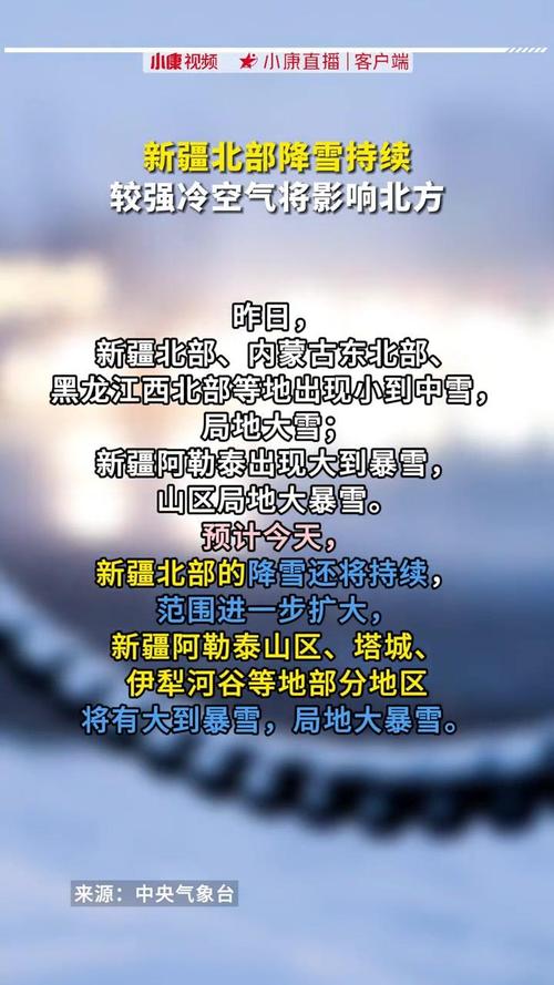 较强冷空气继续影响我国南方地区 新疆北部将有强降雪
